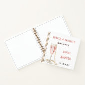 Gästebuch Brautparty Rosa Perlen Prosecco Notizblock (Innenseite)