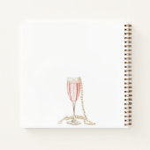 Gästebuch Brautparty Rosa Perlen Prosecco Notizblock (Rückseite)