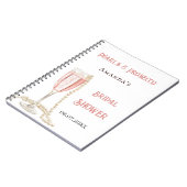 Gästebuch Brautparty Rosa Perlen Prosecco Notizblock (Linke Seite)