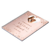 Gästebuch Brautparty Rose Gold Foto Herz Notizblock (Linke Seite)