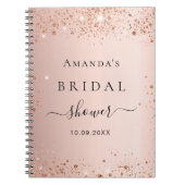 Gästebuch Brautparty Rose Gold Glitzern Budget Notizblock (Vorderseite)