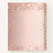 Gästebuch Brautparty Rose Gold Glitzern Notizblock (Rückseite)