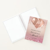 Gästebuch Brautparty Rose Gold Rosa Ballons Notizblock (Innenseite)