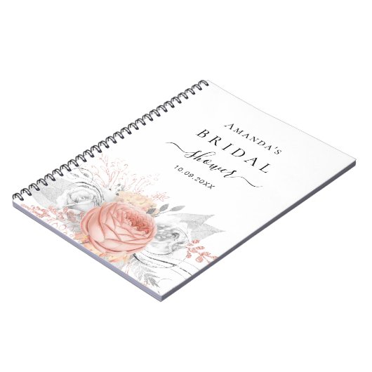 Gästebuch Brautparty Rose Notizblock (Linke Seite)