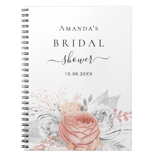 Gästebuch Brautparty Rose Notizblock (Vorderseite)