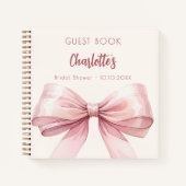 Gästebuch Brautparty rot Rosa Bug Creme Notizblock (Vorderseite)