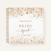 Gästebuch Brautparty White Gold Glitzer Name Notizblock (Vorderseite)