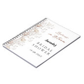 Gästebuch Brautparty Wildblumen beige Creme Notizblock (Linke Seite)