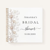 Gästebuch Brautparty Wildblumen beige Creme Notizblock (Vorderseite)