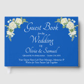 Gästebuch Cobalt Blue & White Roses (Vorderseite)