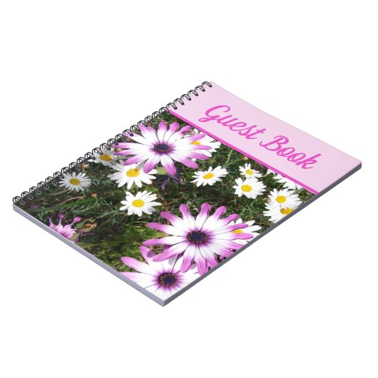 Gästebuch Daisy Schöne Blume in Rosa Notizblock (Linke Seite)