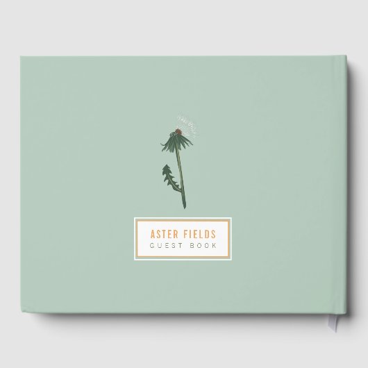 Gästebuch Dandelion Orange Floral (Rückseite)