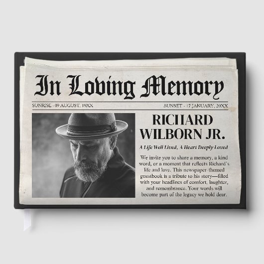 Gästebuch der Zeitung Memorial (Vorderseite)