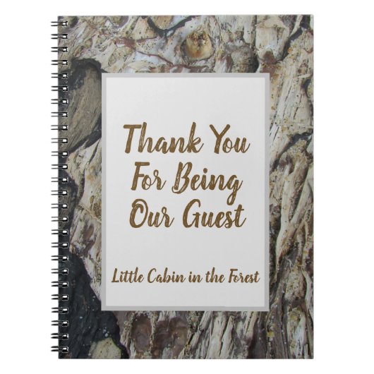 Gästebuch Driftwood Gran Foto Rustic Woodgrain Notizblock (Vorderseite)