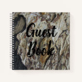 Gästebuch Driftwood Gran Foto Rustic Woodgrain Notizblock (Vorderseite)