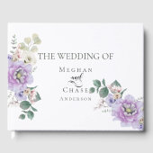 Gästebuch | Elegante Wasserfarbenpeonies (Vorderseite)