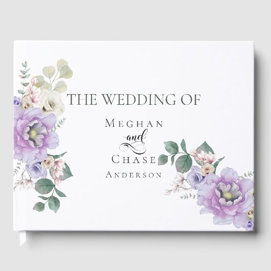 Gästebuch | Elegante Wasserfarbenpeonies (Vorderseite)