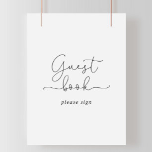 Gästebuch Elegantes Einfaches Kalligrafie-Schild