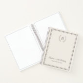 Gästebuch elfenbein taupe Monogramm Geburtstag Notizblock (Innenseite)