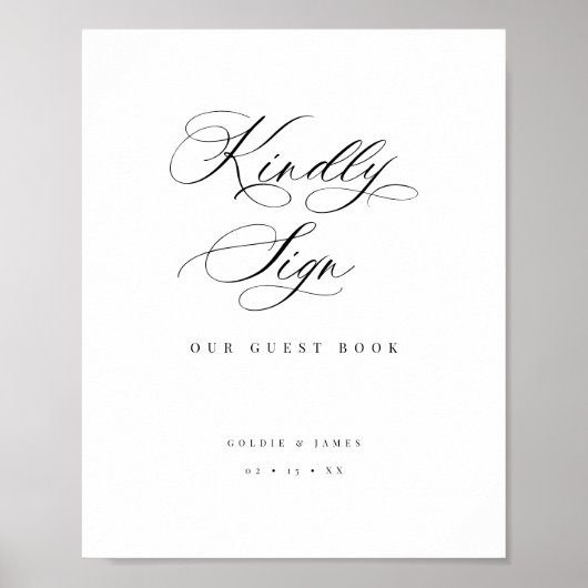 Gästebuch-Empfang-Event-Table-Plakat Poster (Vorne)