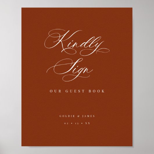 Gästebuch-Empfang-Event-Table-Plakat Poster (Vorne)