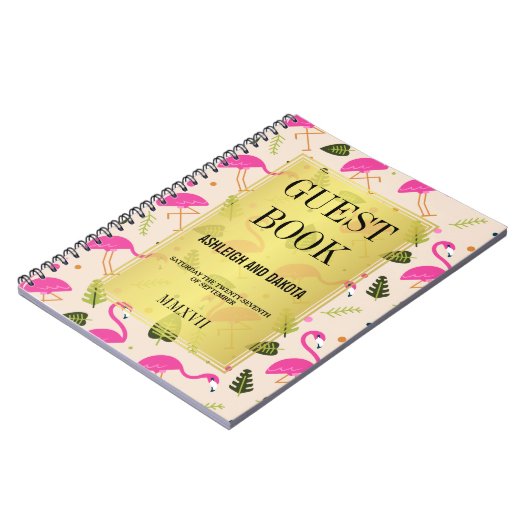 Gästebuch | Fabulous Modern Hot Pink Flamingos Notizblock (Linke Seite)
