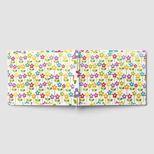 Gästebuch Farbiges Blume Design (Voll)