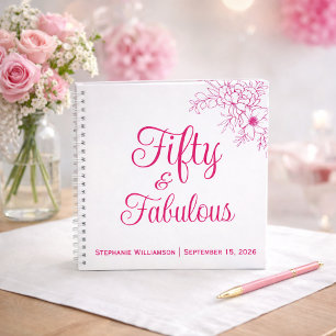 Gästebuch Fifty and Fabulous Name Datum Geburtstag Notizblock