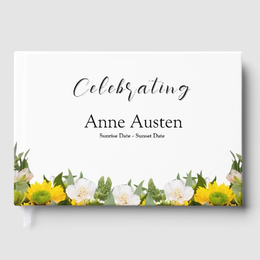 Gästebuch - Floral zur Erinnerung an Verstorbene (Vorderseite)