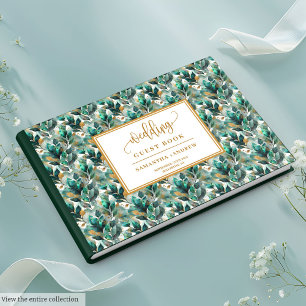 Gästebuch "Forest Green Gold" mit Blätter