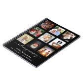 Gästebuch Foto Collage Black Memorial Beerdigung Notizblock (Linke Seite)