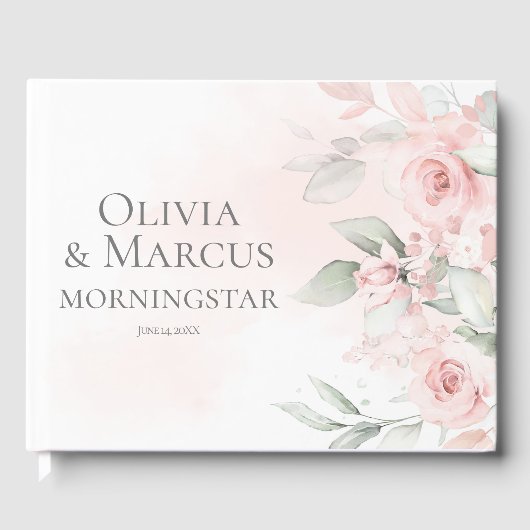 Gästebuch | Frühlingsfarbe Rosa Hütte Rose (Vorderseite)