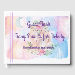 Gästebuch für Baby Shower mit Unicorn