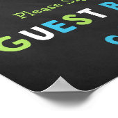 Gästebuch für blaue und grüne Mustache (Ecke)