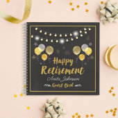Gästebuch für das Black and Gold Retirement Party Notizblock