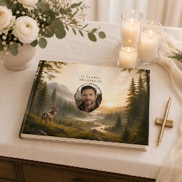 Gästebuch für die Beerdigung eines Mannes im Wald