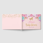 Gästebuch für Einhornmassage, Rosa und Gold (Voll)