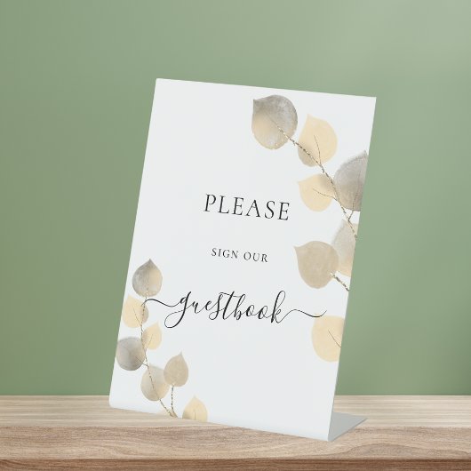 Gästebuch für Eukalyptus-Hochzeiten Sockelschild