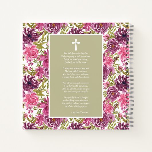 Gästebuch für Gedenkfeier oder Beerdigung des Foto Notizblock (Rückseite)