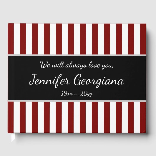 Gästebuch für gestreifte und individuell angepasst (Vorderseite)