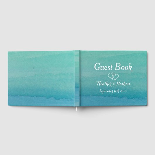 Gästebuch für Hochzeiten am Strand in grüner Meere (Voll)
