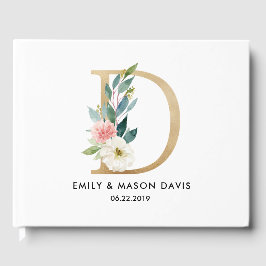 Gästebuch für Hochzeiten mit Monogram, floral, rus