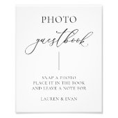 Gästebuch für Minimalistisches Foto in Schwarz und (Vorne)