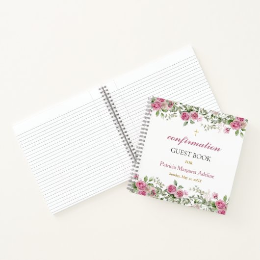 Gästebuch für Rosa und Gold Floral Notizblock (Innenseite)