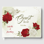 Gästebuch für rote Blume, grüne Blätter (Vorderseite)