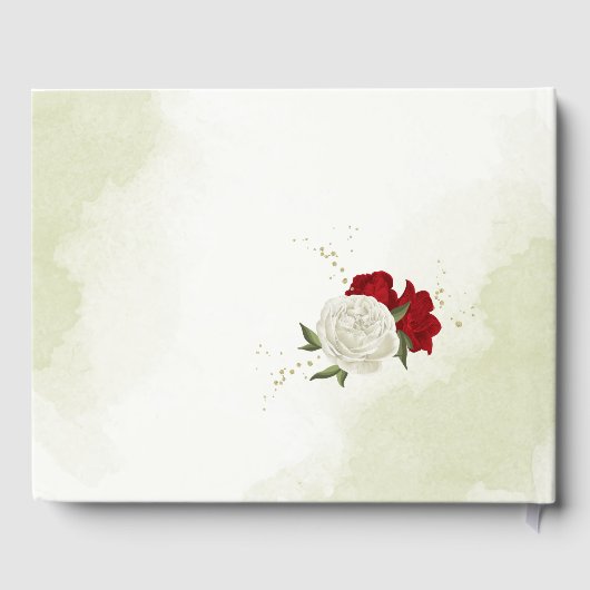 Gästebuch für rote Blume, grüne Blätter (Rückseite)