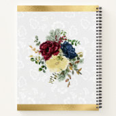 Gästebuch für Rote und Navy Winter Blume Notizblock (Rückseite)