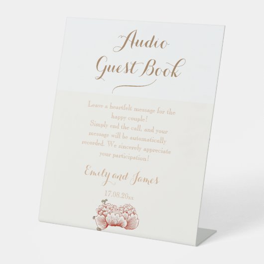 Gästebuch für Vintage Blumenzitze Sockelschild (Vorderseite)