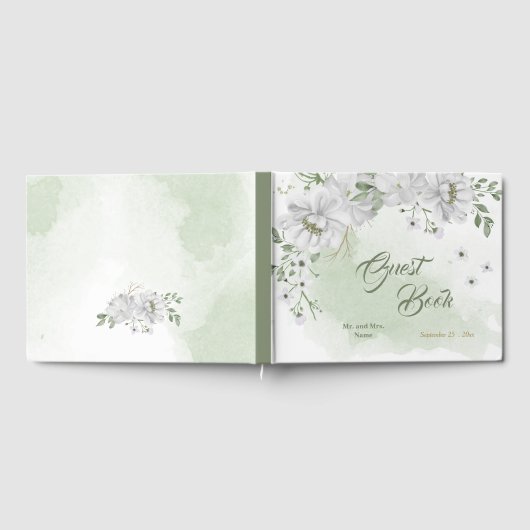 Gästebuch für weiße Blume (Voll)