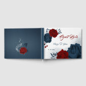 Gästebuch für wunderschöne Blume in Blau und Rot (Voll)